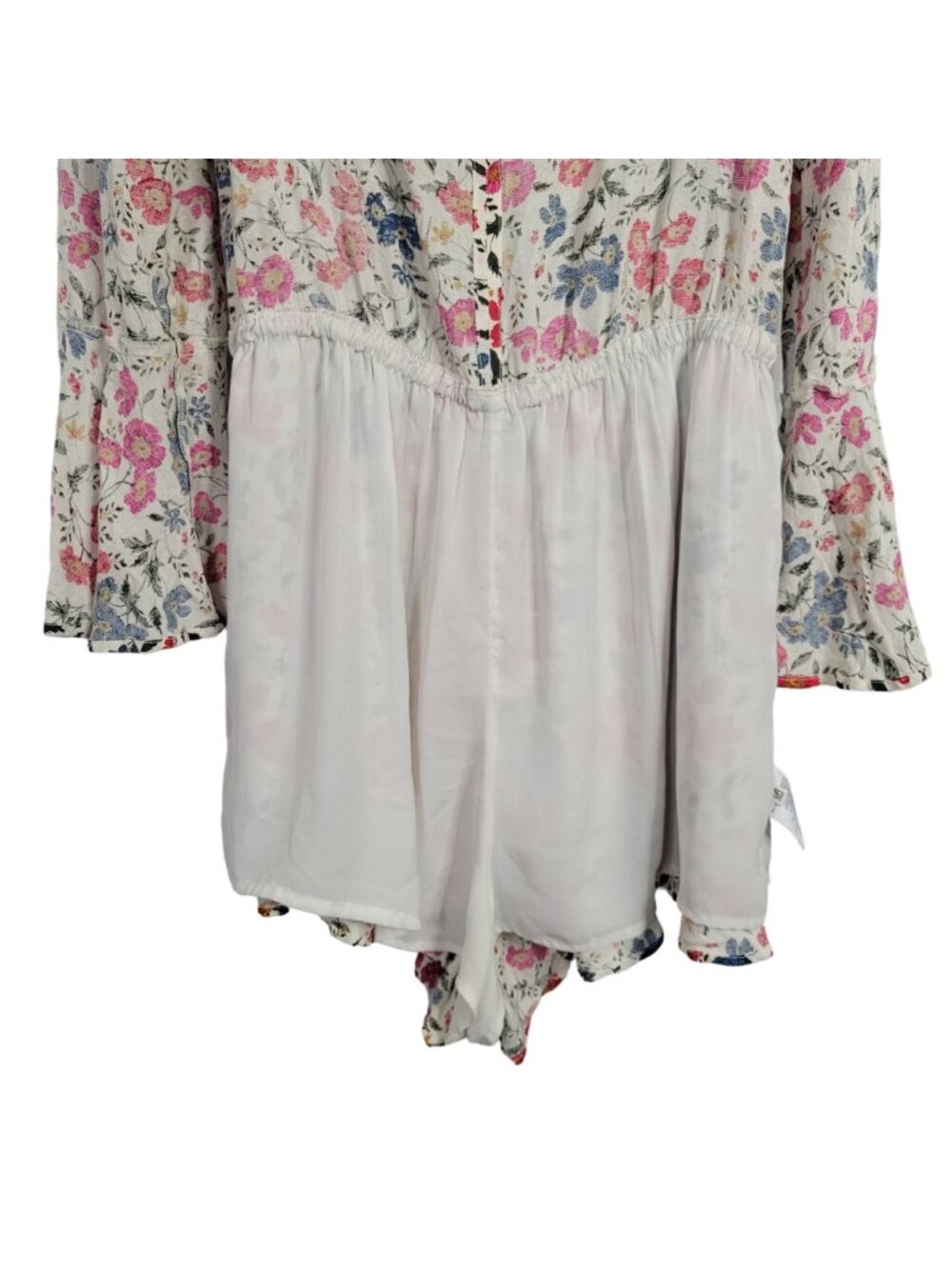 American Eagle Outfitters Size L Romper Floral Adjustable Neck Bell Sleeve Flowy - Picture 11 of 11
